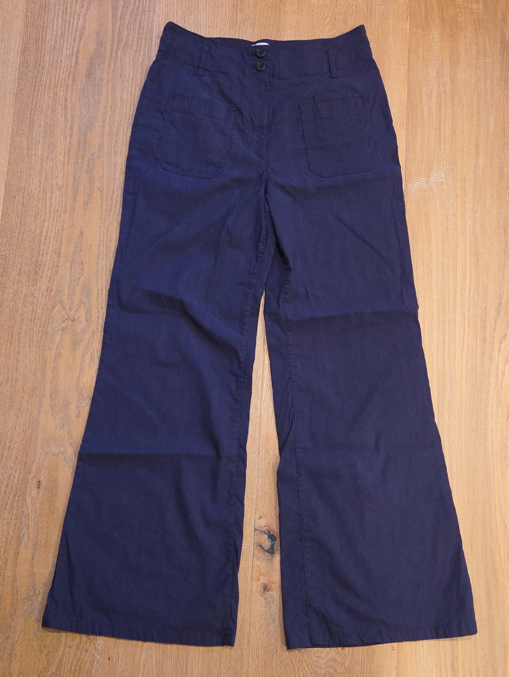 Maeve deep navy straight-leg Trousers